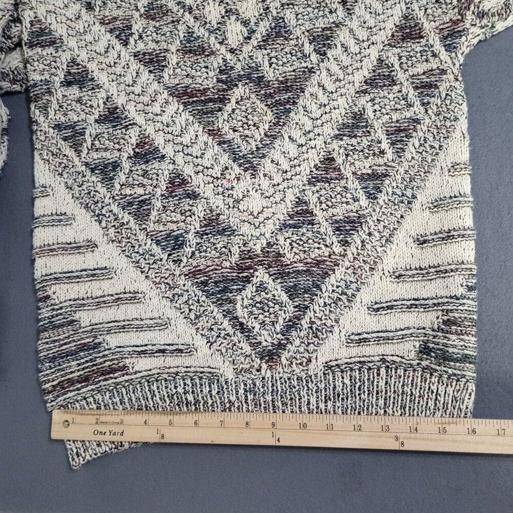 VTG Aztec Triangles Old Money Chunky Ugly Sweater Size Small - Picture 8 of 8